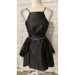 B.Darlin Juniors Size 3/4 Black Flare Skater Dress with Corset Back